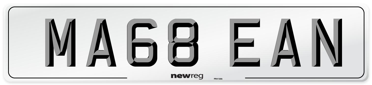 MA68 EAN Number Plate from New Reg